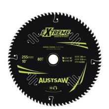 Austsaw Extreme: Wood with Nails Blade 255mm x 30 Bore x 80 T Table Saw