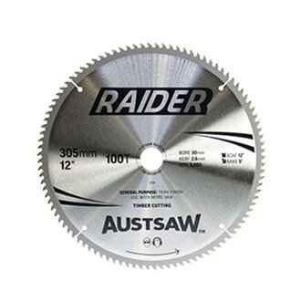 Austsaw Raider Timber Blade 305mm x 30 Bore x 100 T Thin Kerf