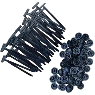 Raptor Universal T Bar Cable Tie with Self Locking Button Head 90 x 5mm Black (Pack of 100)
