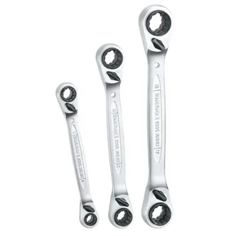 TENG MULTI DRIVE RATCHET RING SPANNER SET, 3PCE