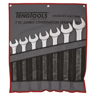 TENG COMBINATION SPANNER SET W/WALLET, METRIC, 7PCE, 33MM-50MM