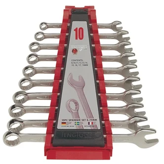 TENG COMBINATION SPANNER SET, METRIC, 10PCE, 8MM-19MM