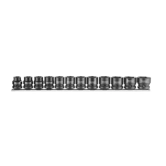 TENG 1/2" DR. STUBBY IMPACT SOCKET SET ON RAIL, 12PC, 10-24MM