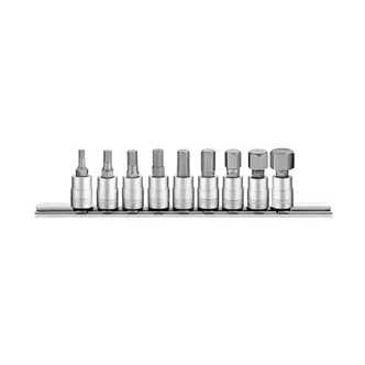 TENG 9PCE 1/4" HEX BIT SOCKET CLIP RAIL SET