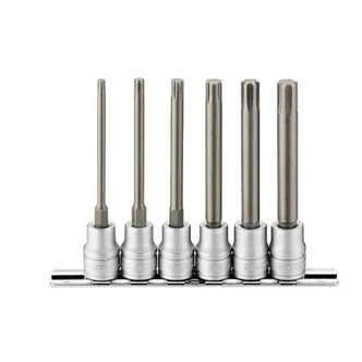 TENG 6PCE 3/8" DR. LONG RIBE BIT SOCKET SET - M4-M10