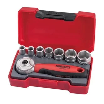 TENG 8PCE 1/4" DR. SOCKET SET W/MINI RATCHET
