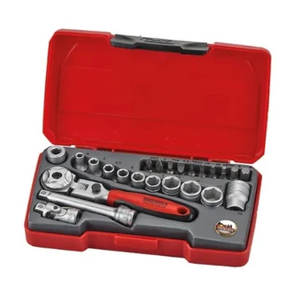 TENG 24PCE 1/4" DR. MINI METRIC SOCKET SET (FLEX RATCHET.)