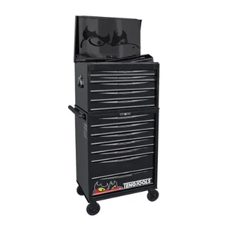 TENG 338PCE 26" 12 DRAWER STACK TOOL KIT, METRIC & IMPERIAL, EVA TRAYS, BLACK