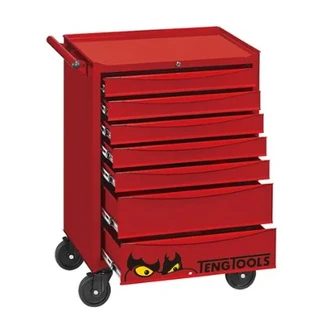 TENG 179PCE 26" 7 DRAWER ROLL CABINET TOOL KIT, METRIC, EVA TRAYS, RED