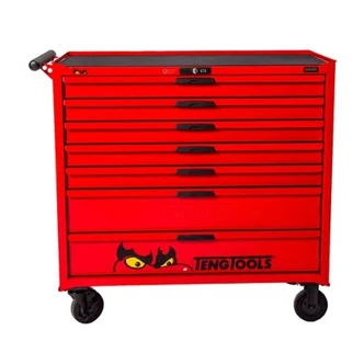 TENG 37" PRO ROLL CABINET, 7 DRAWERS, RED