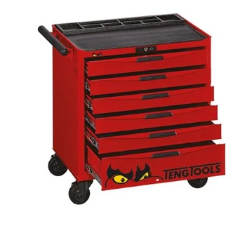 TENG 26" PRO ROLL CABINET, 6 DRAWERS, RED