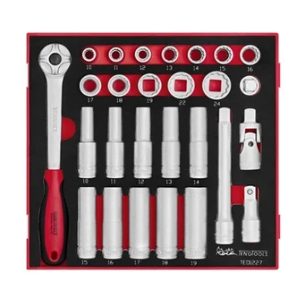 TENG 27PCE 1/2" DR. SOCKET & ACC SET 10-24MM - TED-TRAY