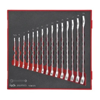 TENG 15PCE COMBINATION SPANNER SET 5.5-19MM - TED-TRAY