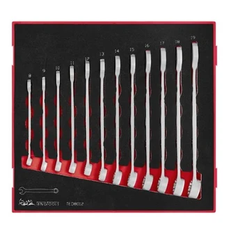 TENG 12PCE ANTI-SLIP COMBINATION SPANNER SET 8-19MM - TED-TRAY