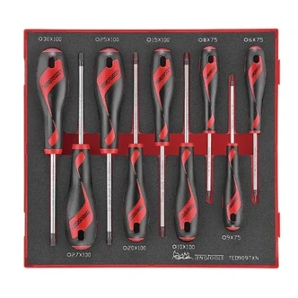 TENG 9PCE MD TX SCREWDRIVER SET 6-30 - TED-TRAY
