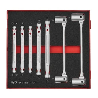 TENG 7PCE DOUBLE FLEX WRENCH SET - TED-TRAY
