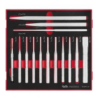 TENG 14PCE P PUNCH & CHISEL SET - TED-TRAY