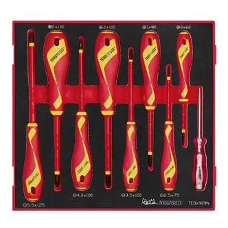 TENG 9PCE MD 1000V VDE SCREWDRIVER SET - TED-TRAY