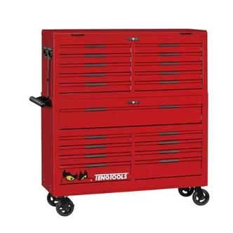 TENG 1133PCE PRO35 53" 19 DRAWER MONSTER STACK FOAM ROLL CABINET TOOL KIT, METRIC RED