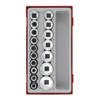 TENG 17PCE 1/2" DR. 6PNT SOCKET SET 10-32MM - TC-TRAY