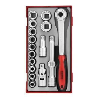 TENG 17PCE 1/2" DR. SOCKET & ACC SET 10-24MM - TC-TRAY