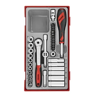 TENG 35PCE 1/4" DR. SOCKET & ACC SET 4-13MM - TC-TRAY