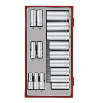 TENG 16PCE 3/8" DR. DEEP SOCKET SET 7-22MM - TC-TRAY