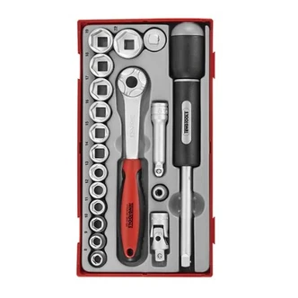 TENG 19PCE 3/8" DR. SOCKET & ACC SET 8-22MM - TC-TRAY
