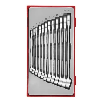 TENG 12PCE ANTI-SLIP COMBINATION SPANNER SET 8-19MM - TC-TRAY