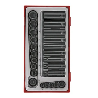 TENG 24PCE 1/4" & 3/8" DR. IMP SOCKET SET - TC-TRAY