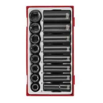 TENG 16PCE 1/2" DR. MM REG/DEEP IMP SOCKET SET - TC-TRAY