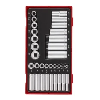 TENG 32PCE 1/4" & 3/8" DR. REG/DEEP AF SOCKET SET (12-PT) - TC-T