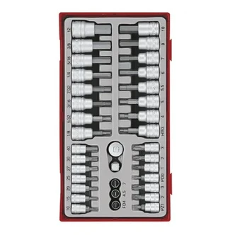 TENG 35PCE 1/4" & 3/8" DR. BITS SOCKET SET - TC-TRAY