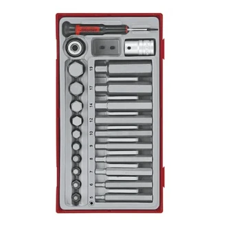 TENG 23PCE HEX BITS SET 5-19METRIC - TC-TRAY