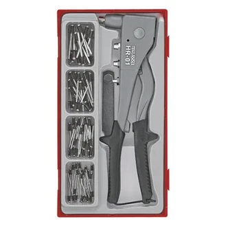 TENG 81PCE H/DUTY RIVET GUN SET W/RIVETS - TC-TRAY