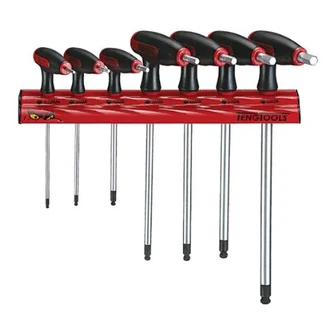 TENG 7PCE T-HANDLE METRIC HEX SET 2.5-8MM W/ WALL RACK