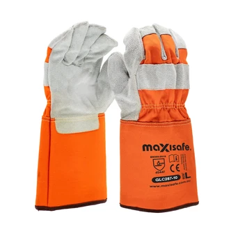 Cut F Split Leather Work Glove with Extended Cuff