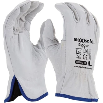 Maxisafe Cowhand Natural Full Grain Riggers Glove, Retail Carded
