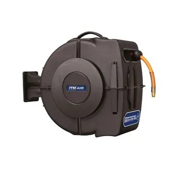 ITM RETRACTABLE AIR HOSE REEL, 10MM X 20M HYBRID POLYMER AIR HOSE WITH 1/4" BSP MALE FITTINGS