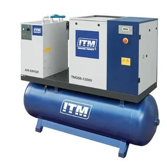 ITM AIR COMPRESSOR ROTARY SCREW WITH REFRIGERATED DRYER, 3 PHASE, 20HP, 500LTR, FAD 1980
