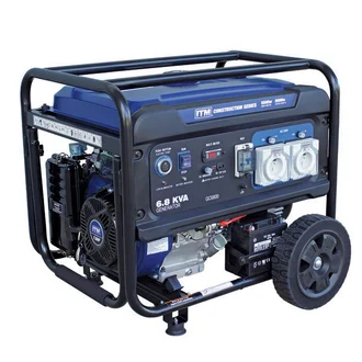 ITM 6.8KVA GENERATOR PETROL CONSTRUCTION, 5500 WATT PEAK ELECTRIC START W/REMOTE