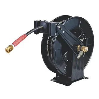 PRESSURE WASHER HOSE REEL RETRACTABLE WITH 19M X 3/8" STEEL BRAIDED HOSE
