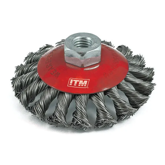 ITM TWIST KNOT BEVEL BRUSH STAINLESS STEEL 100MM, MULTI THREAD
