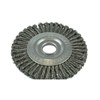 ITM TWIST KNOT PIPELINE WHEEL BRUSH STEEL 125MM, 22.2MM BORE