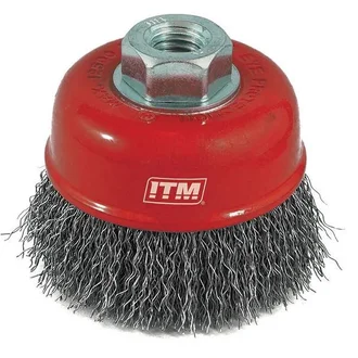ITM CRIMP WIRE CUP BRUSH STAINLESS STEEL 75MM, MULTI THREAD
