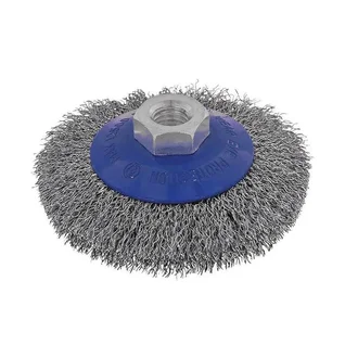 ITM CRIMP WIRE BEVEL BRUSH STEEL 100MM, MULTI THREAD