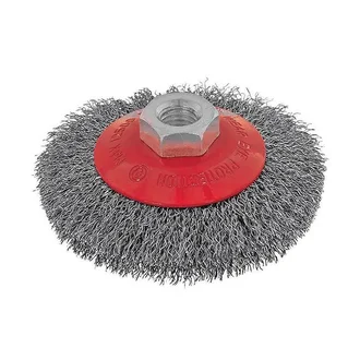 ITM CRIMP WIRE BEVEL BRUSH STAINLESS STEEL 100MM, MULTI THREAD