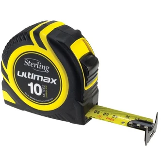 Sterling Ultimax Tape Measure: 10m Metric, magnetic tip