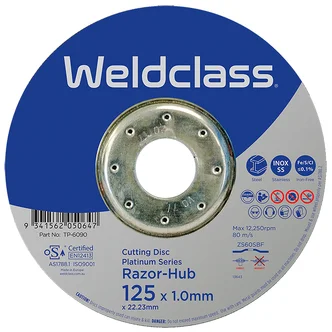 Weldclass Cutting Disc PLATINUM Razor-Hub 125x1.0mm Inox, Pack of 25