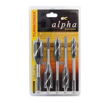 5 PCE 4 Cutter Auger Bit Set 16, 20, 22, 25, 32mm 4MAX